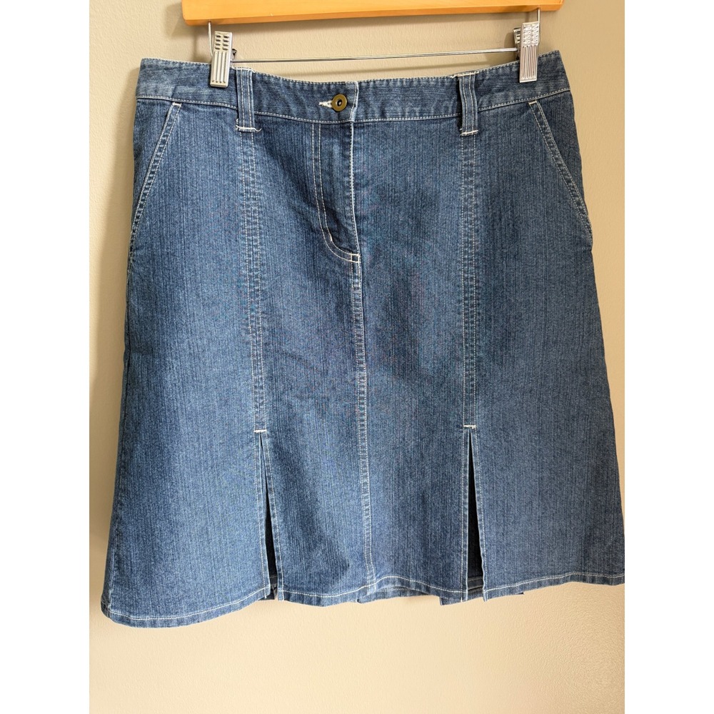 Christopher & Banks Women's Denim Pleated Skirt Size 8